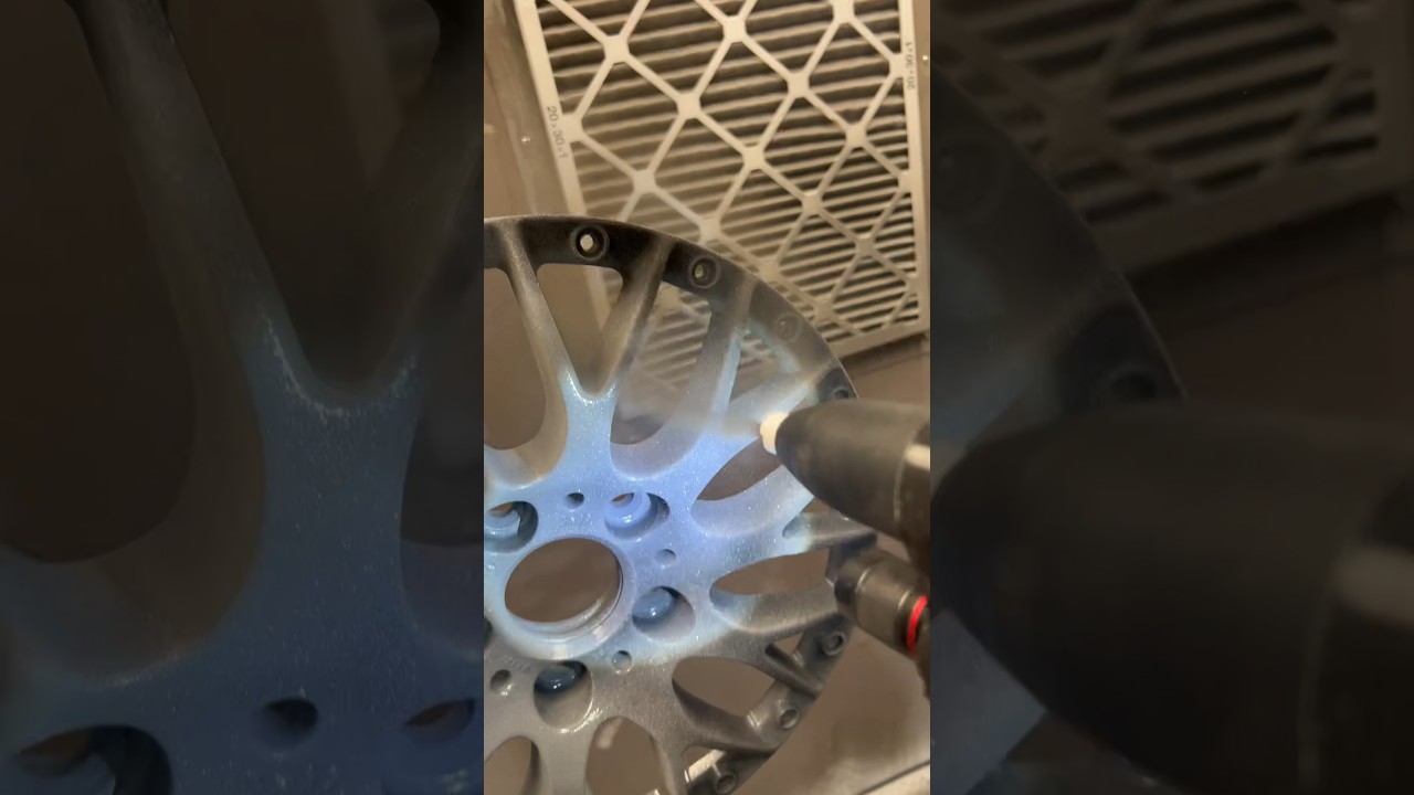 My new favorite gunmetal color 🔥 #transformation #powdercoating #powdercoat #powdercoated #wheels