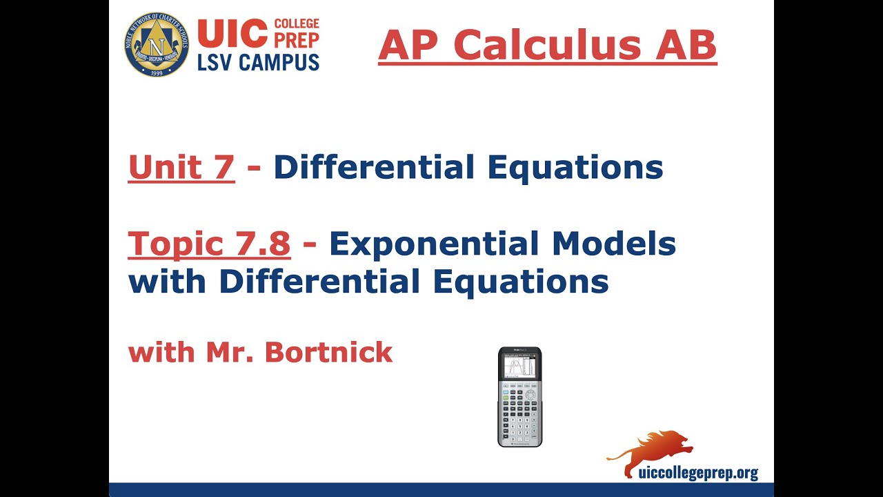 AP Calculus AB - 7.8 Exponential Models With Differential Equations