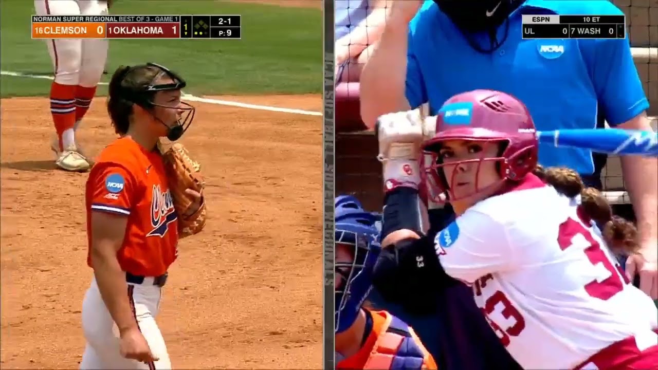 #1 Oklahoma Vs #16 Clemson | Game 1 | NCAA Softball 05/26/2023