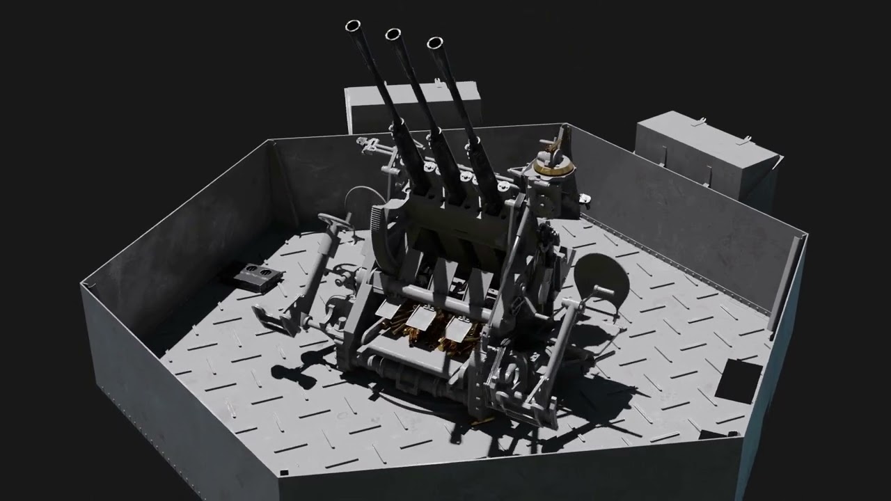Type 96 25mm AA gun Test Animation
