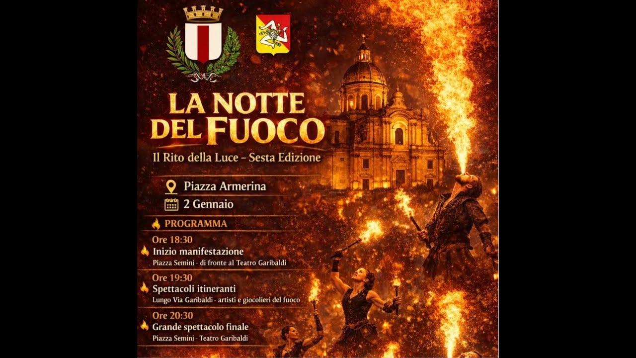 La Notte Del Fuoco 6° Ed.- 02/01/2026 - Grande spettacolo finale-Piazza Semini- Piazza Armerina (EN)
