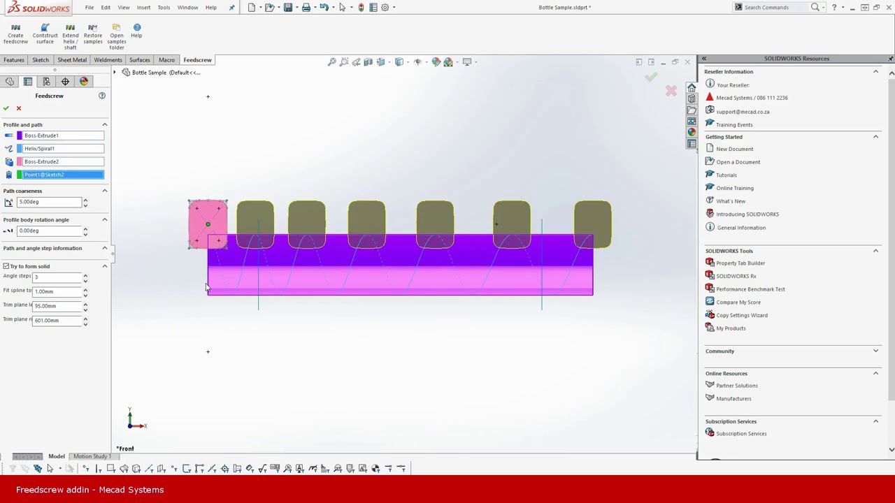 Part 1: Introduction to The MECAD Feed Screw SOLIDWORKS Add-in