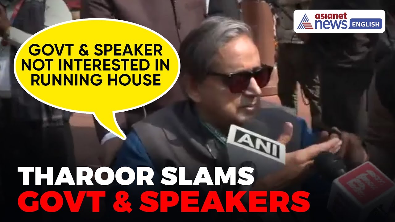 Shashi Tharoor SLAMS Govt, Speaker Over Lok Sabha Disruptions