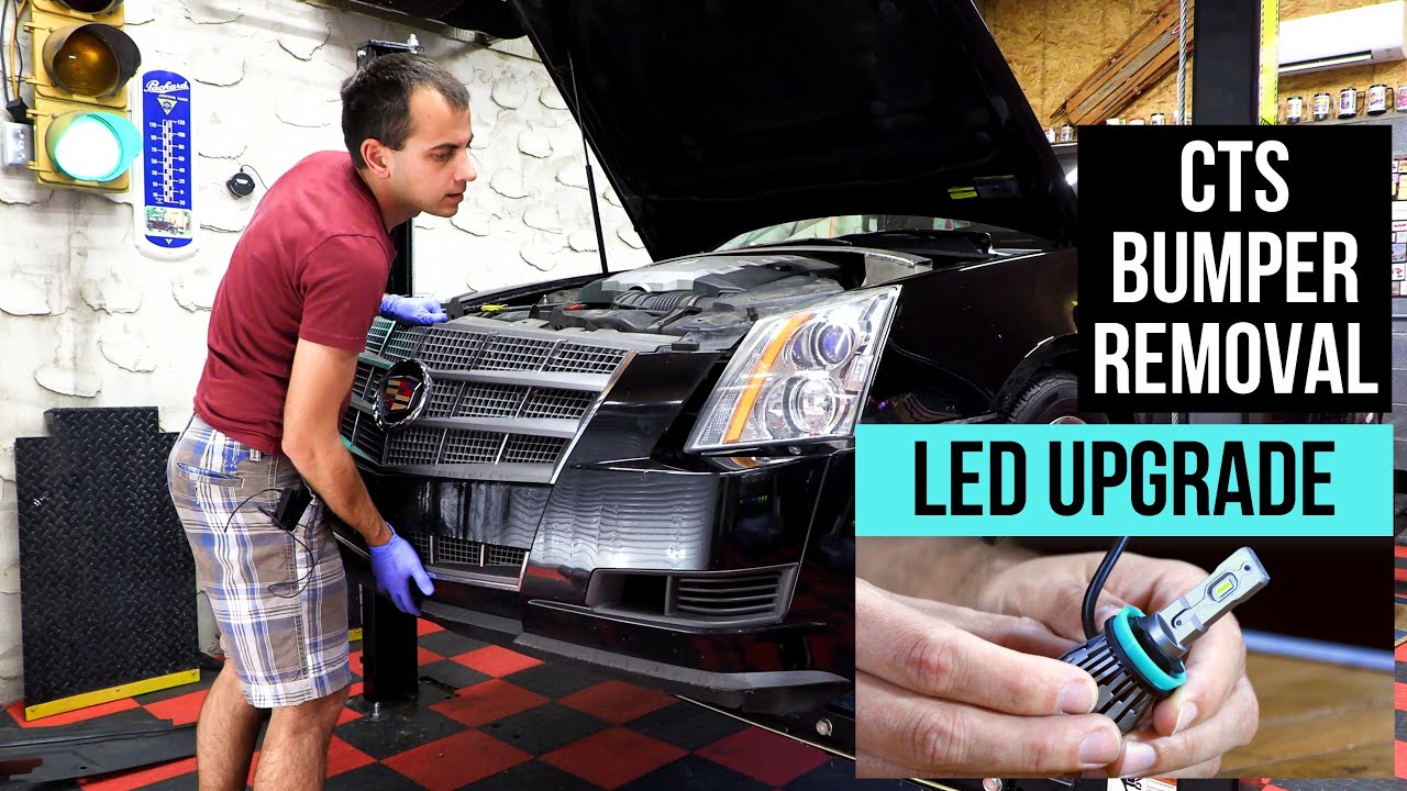 2008-2014 Cadillac CTS Front Bumper Cover Removal & LED Upgrade (AISKITS H11 Review!)