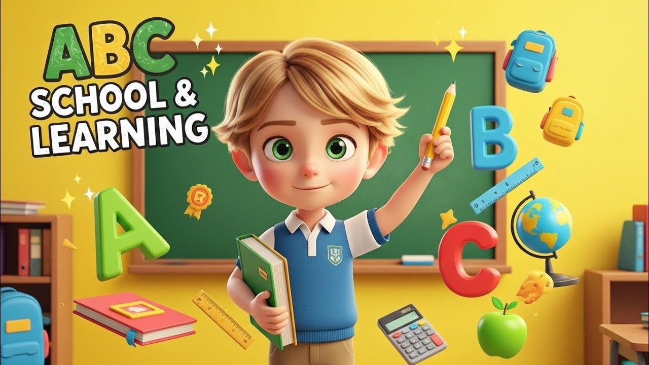     ABC School Song 📚 Learn Alphabet with School Supplies | Educational Songs for Kids