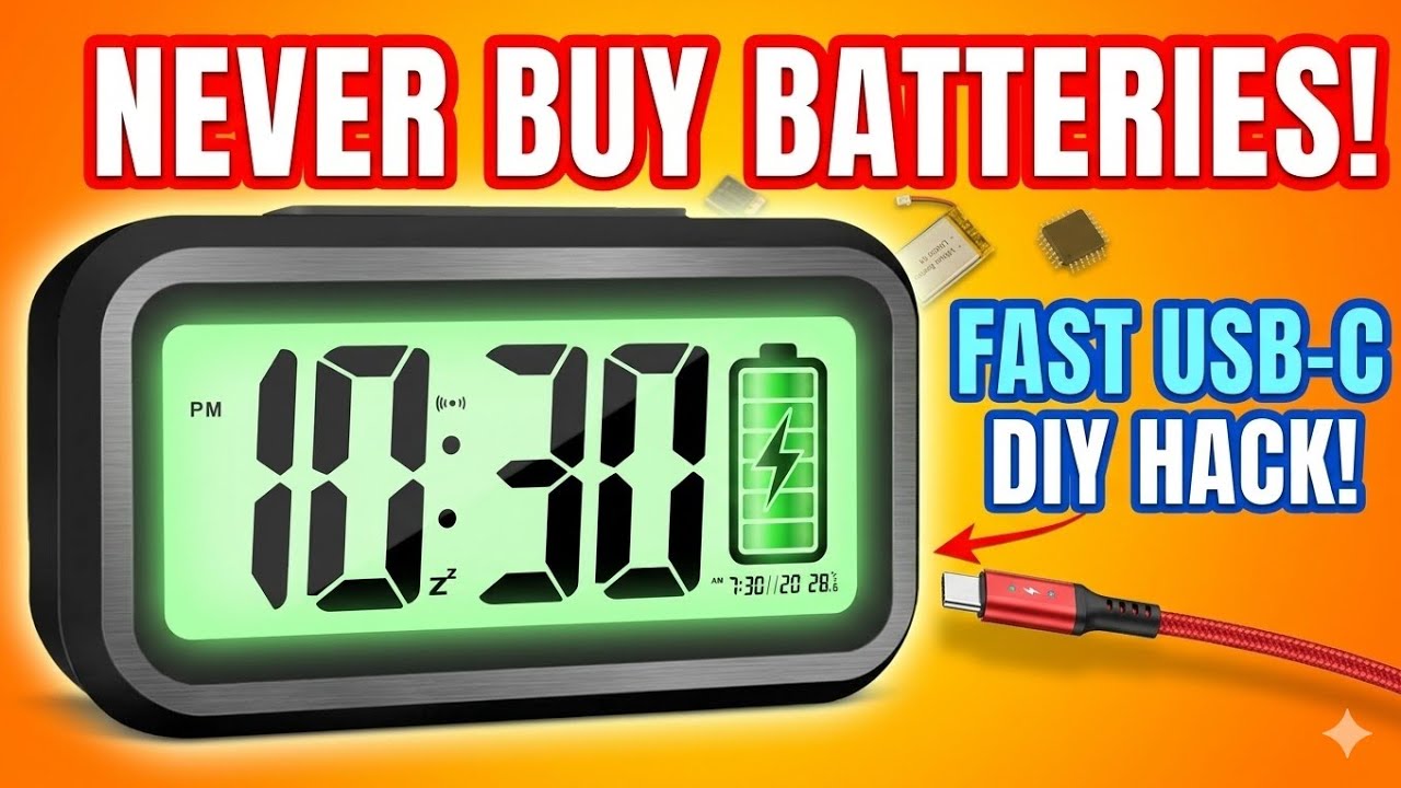 How to Make a Rechargeable Digital Clock at Home | USB Charging | DIY Desk Clock