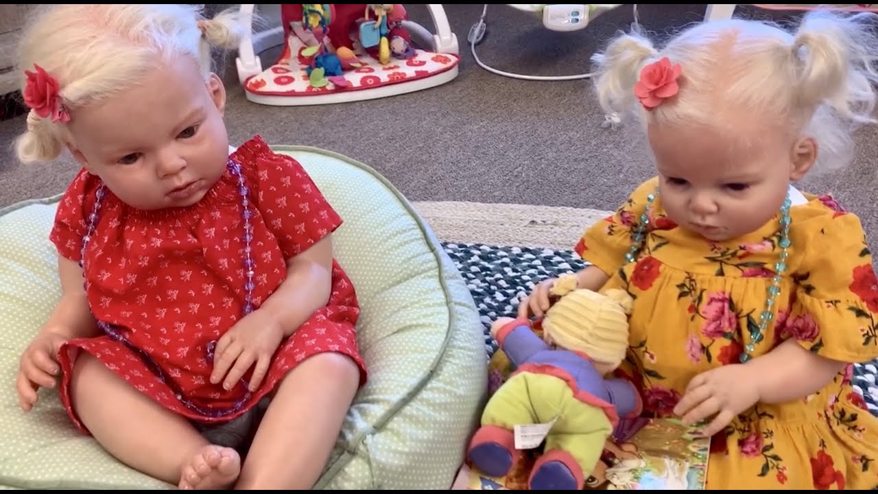 Ellie and Everly make a blanket fort on the nursery reborn videos
