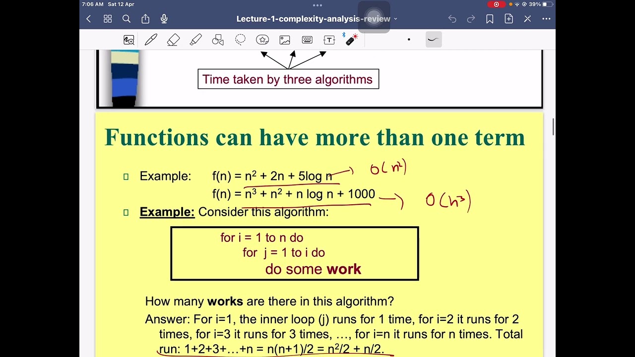 شرح تحليل الخوارزميات time complexity