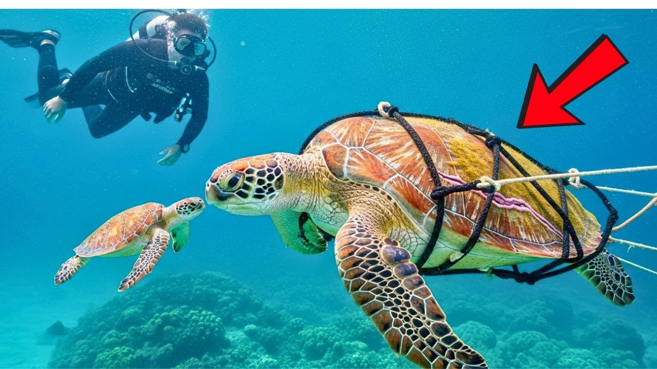 The Sea Turtle Was Trapped in Deadly Fishing Nets — What the Diver Did  Left Everyone in Tears!