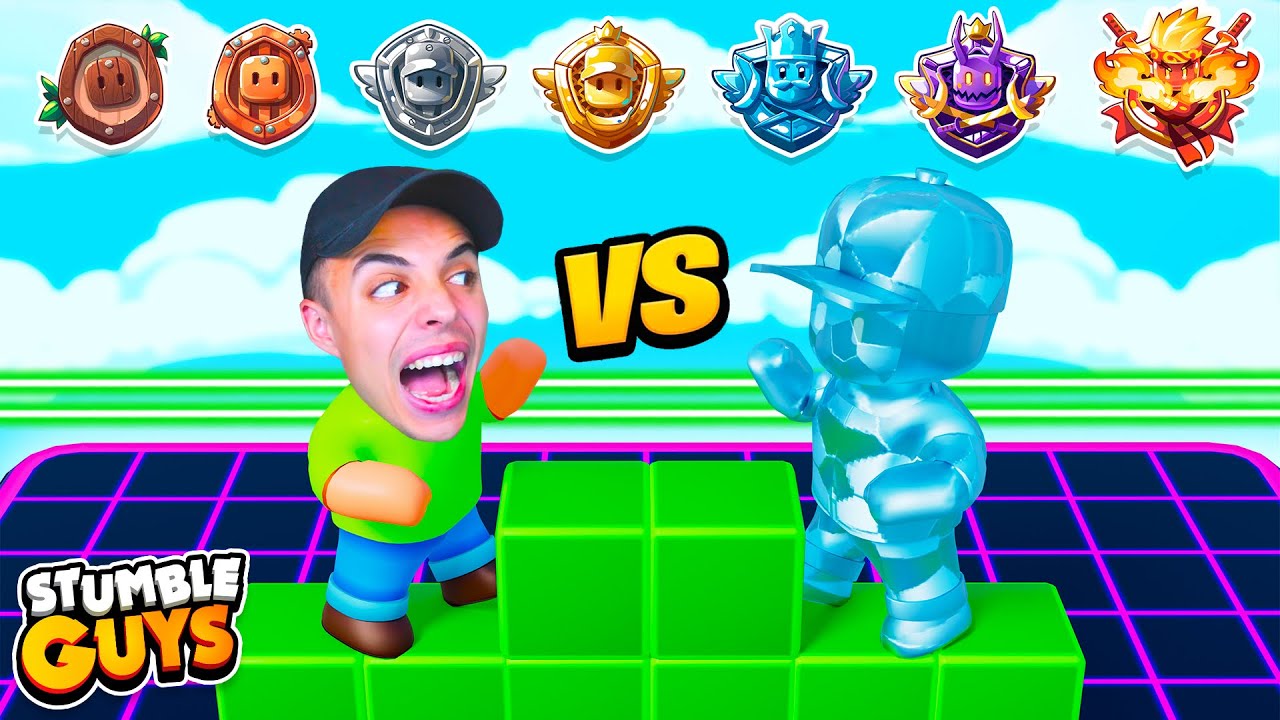 JUGUÉ 1VS1 contra CADA RANGO de STUMBLE GUYS (MADERA a CAMPEÓN)