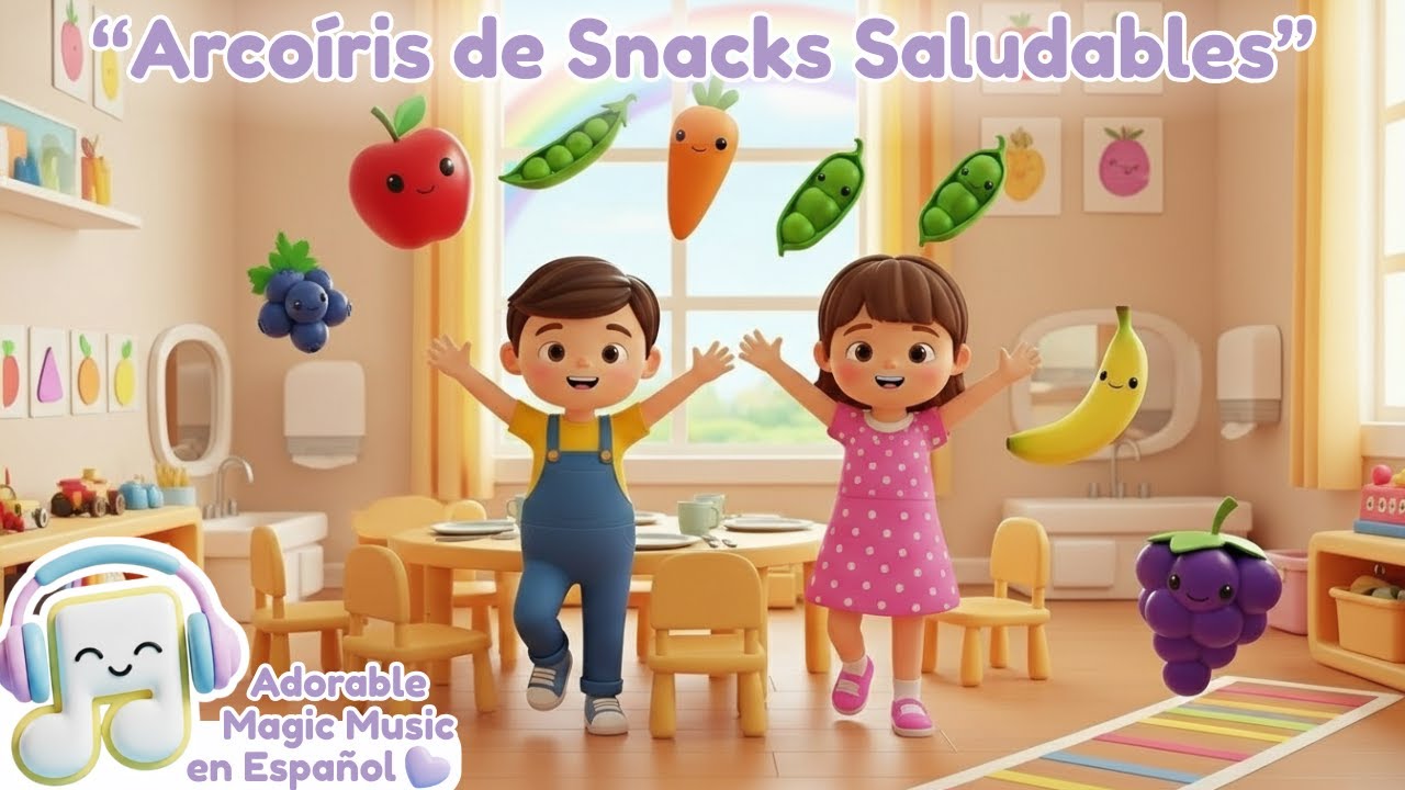 Arcoíris de Snacks Saludables | Canción de Frutas y Verduras | Colores