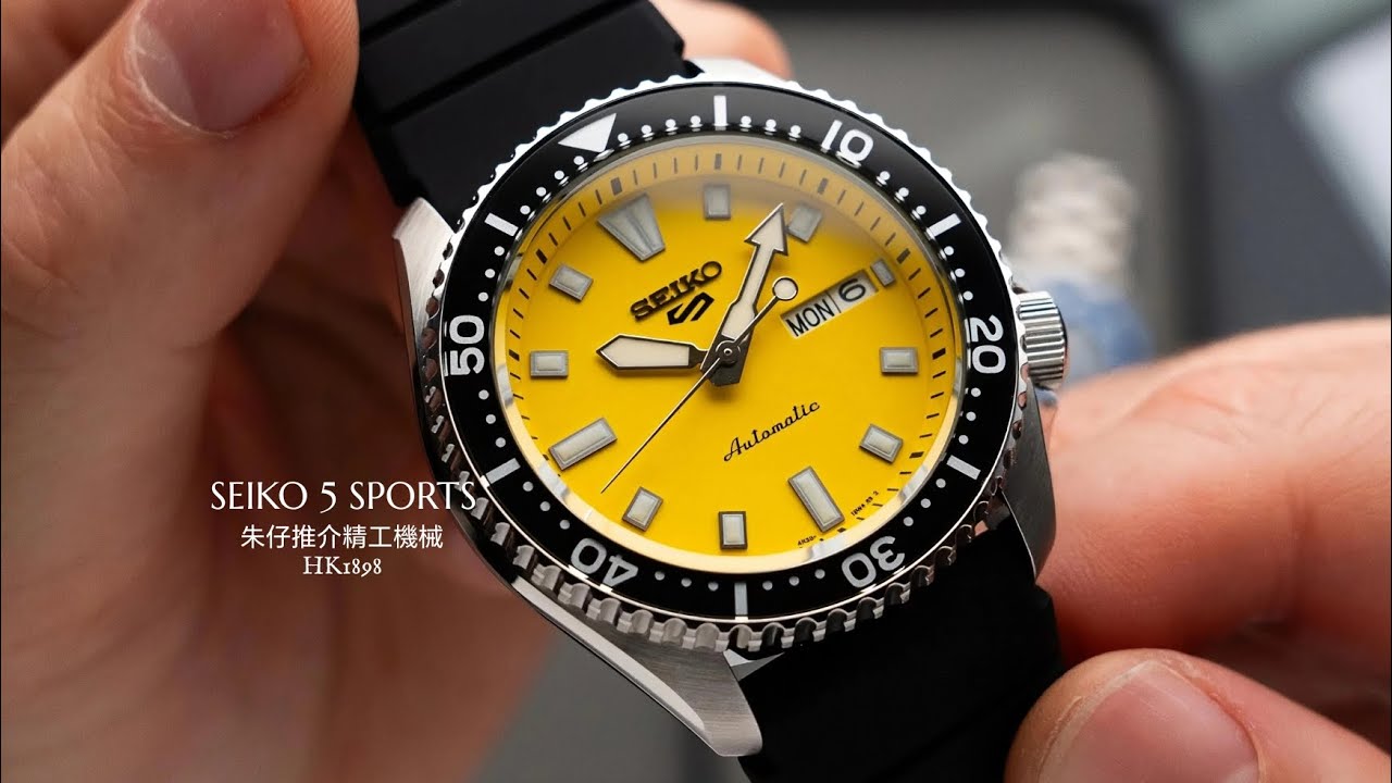 SEIKO 5 SPORTS AUTOMATIC🔥朱仔推介《新5仔👍升級改良版 SRPL87k1🟡日本漢字星期 42mm黃水鬼👻機械 100M🌊》快閃優惠🥳HK1898⌚低tel9669 9429✨