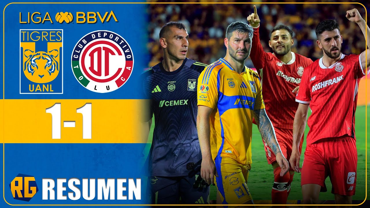 TIGRES VS TOLUCA 1-1 | RESUMEN GOLES | LIGA MX 2025