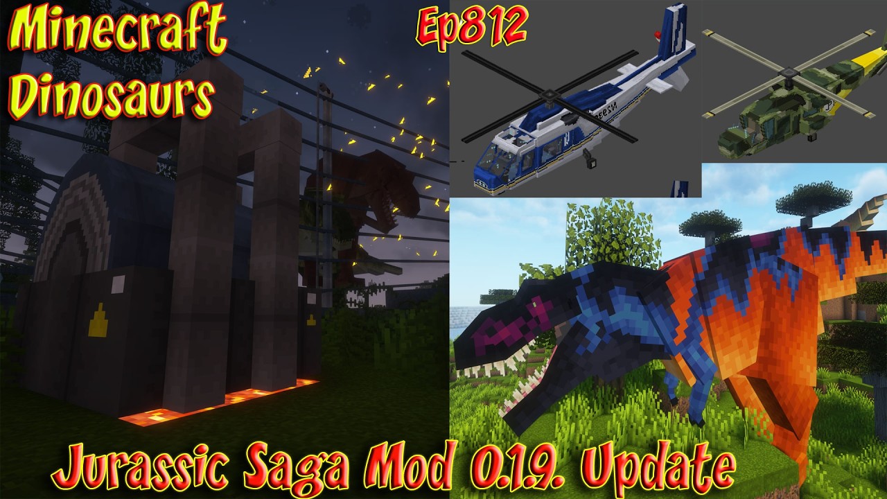 Демонстрация мода Jurassic Saga | Обновление 0.1.9 JAVA 1.21.1 Динозавры Minecraft Эпизод 812