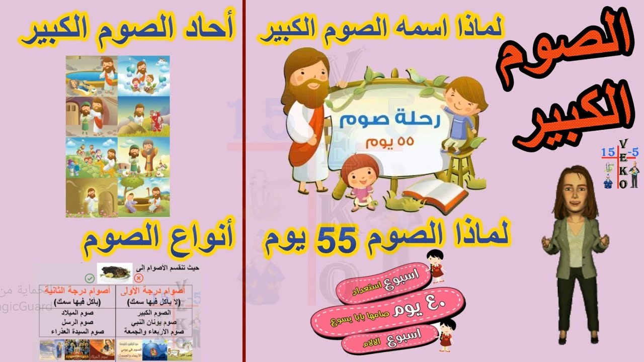 شرح احاد الصوم الكبير للأطفال و معلومات عن الصوم الكبير - صوم عيد القيامة للاطفال