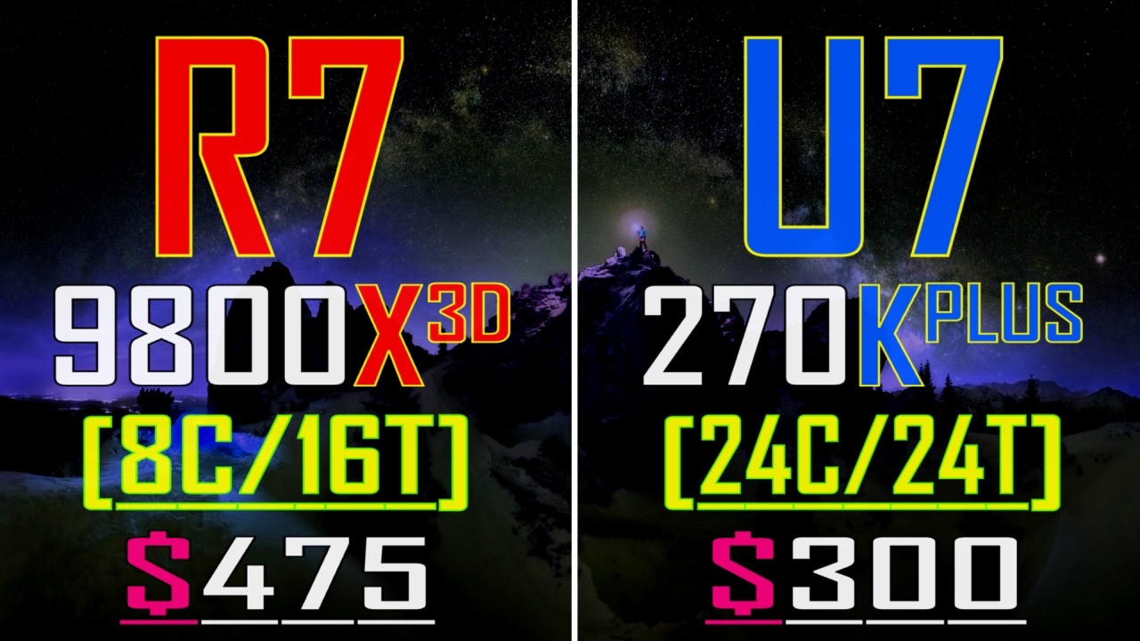 ULTRA 7 270K PLUS vs RYZEN 7 9800X3D || PC GAMES TEST ||