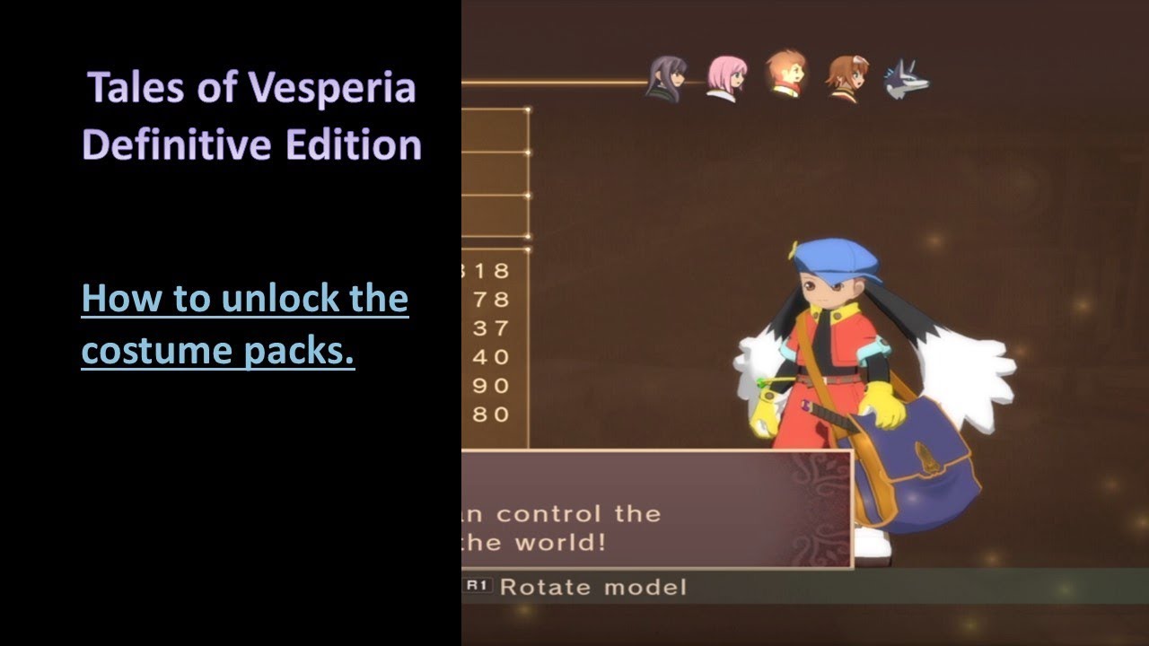 Tales of Vesperia Quick Tip: How to unlock the costumes