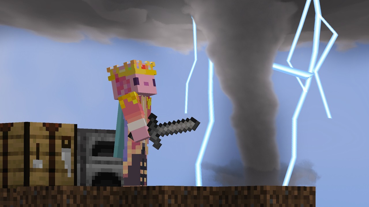surviving 50 waves of tornadoes in hardcore minecraft