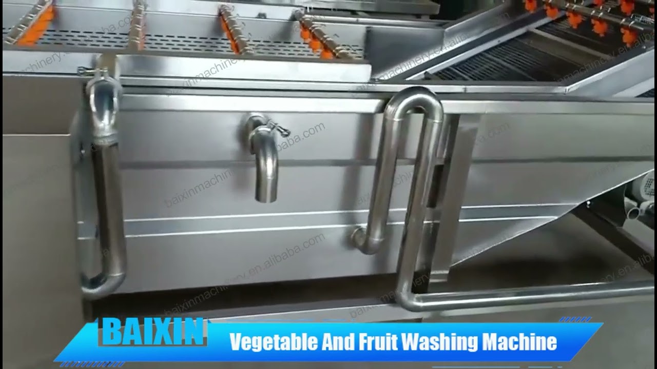 Air bubble water spraying vegetable fruit washing machine