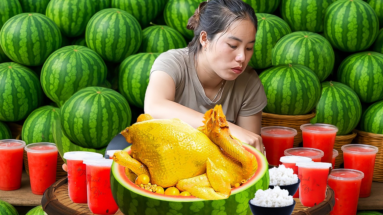 How to Cook Yummy Steamed Watermelon with chicken with single mom