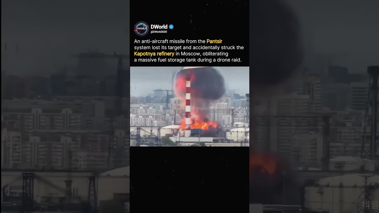 Shocking footage: Russian air defense accidentally hits Moscow refinery