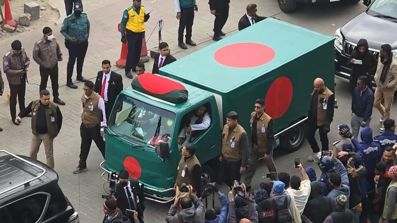Funeral convoy of former Bangladesh PM Khaleda Zia sets off under heavy security | AFP