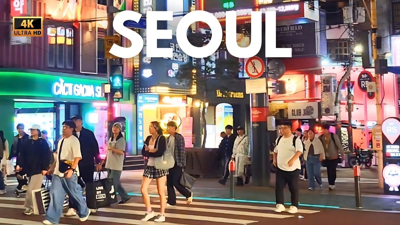 A Night Walk in Hongdae SEOUL South Korea I Seoul Walking Tour