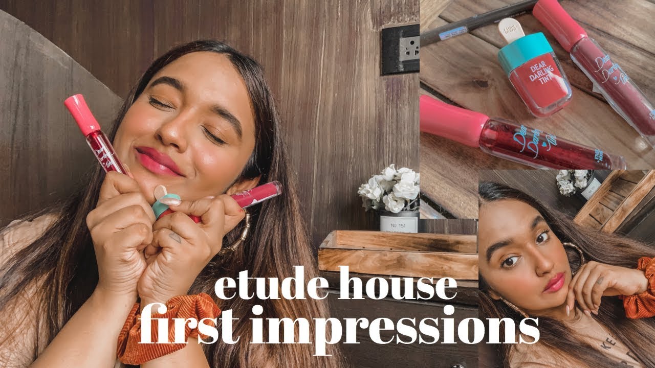 Etude House Lip tints and Eyebrow pencil first impressions ! | Dear darling lip tint