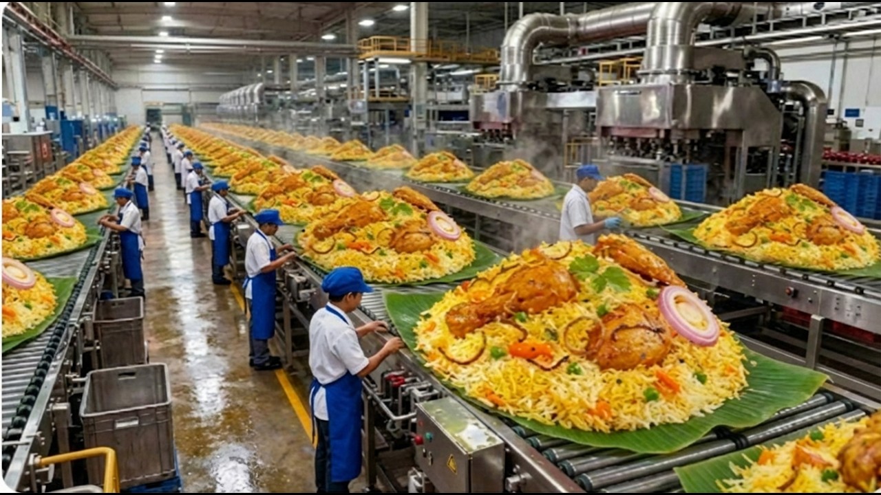 INSIDE the World’s Largest Chicken Biryani Factory  Mega Food Production Proces