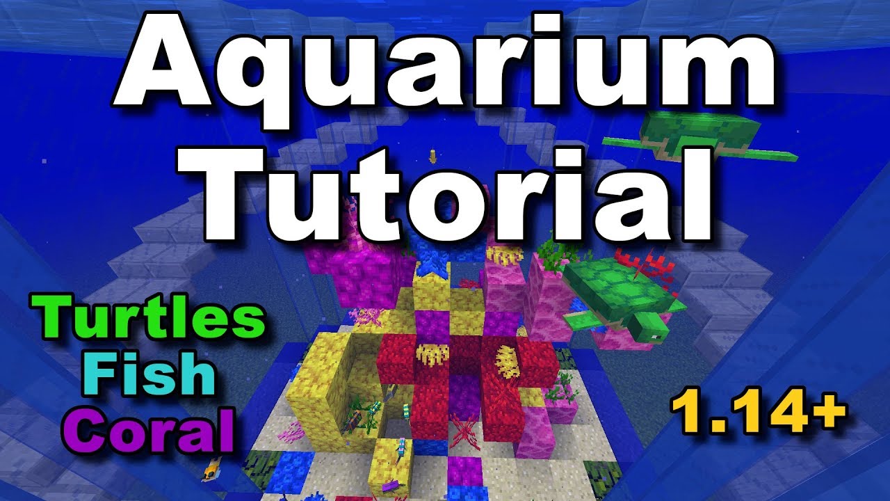 HUGE Aquarium Tank Tutorial + Ecosystem for Turtles, Fish, Coral! - Minecraft Tutorial
