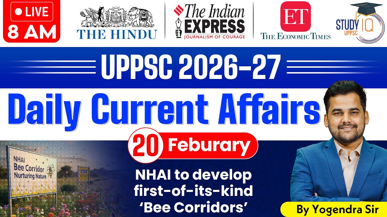 Daily Current Affairs 2026 | Current Affairs Today 20 February Current Affairs for UPPCS & RO/ARO