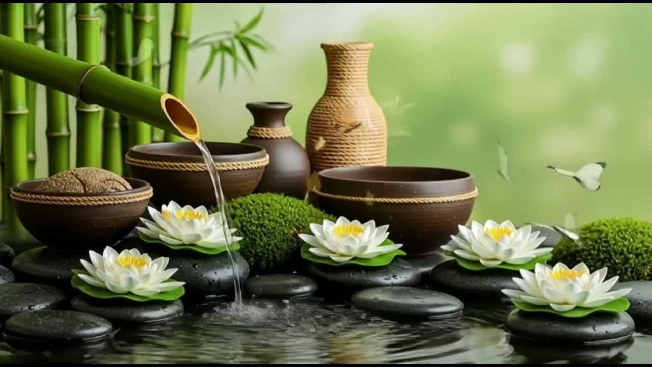 Soothing Music Cello, Violin & Piano  & Nature Sounds for Sleep, Meditation, Relax  Bamboo Water