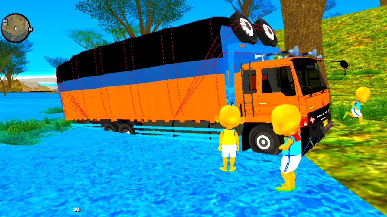 Upin ipin Pamer Truk Oleng Oyen Saat Banjir 🤣 SPONPIN