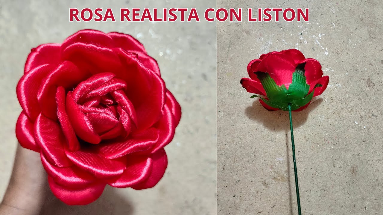 Rosa Realista con Liston/Como hacer una Rosa Realista paso a paso #floreseternas #rubicristina