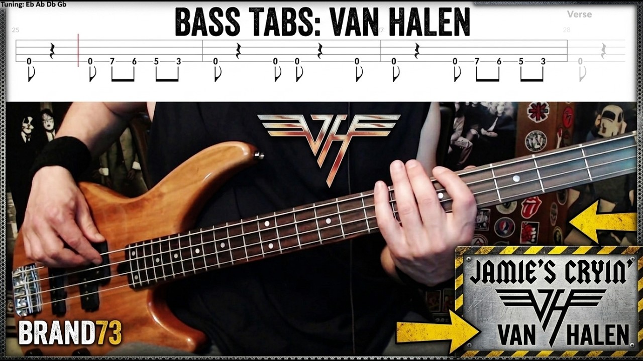 Jamie's Cryin' by Van Halen - Bass Cover with Tabs Play-Along