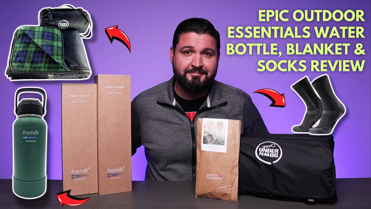 Epic Outdoor Essentials Water Bottle, Blanket & Socks Review!