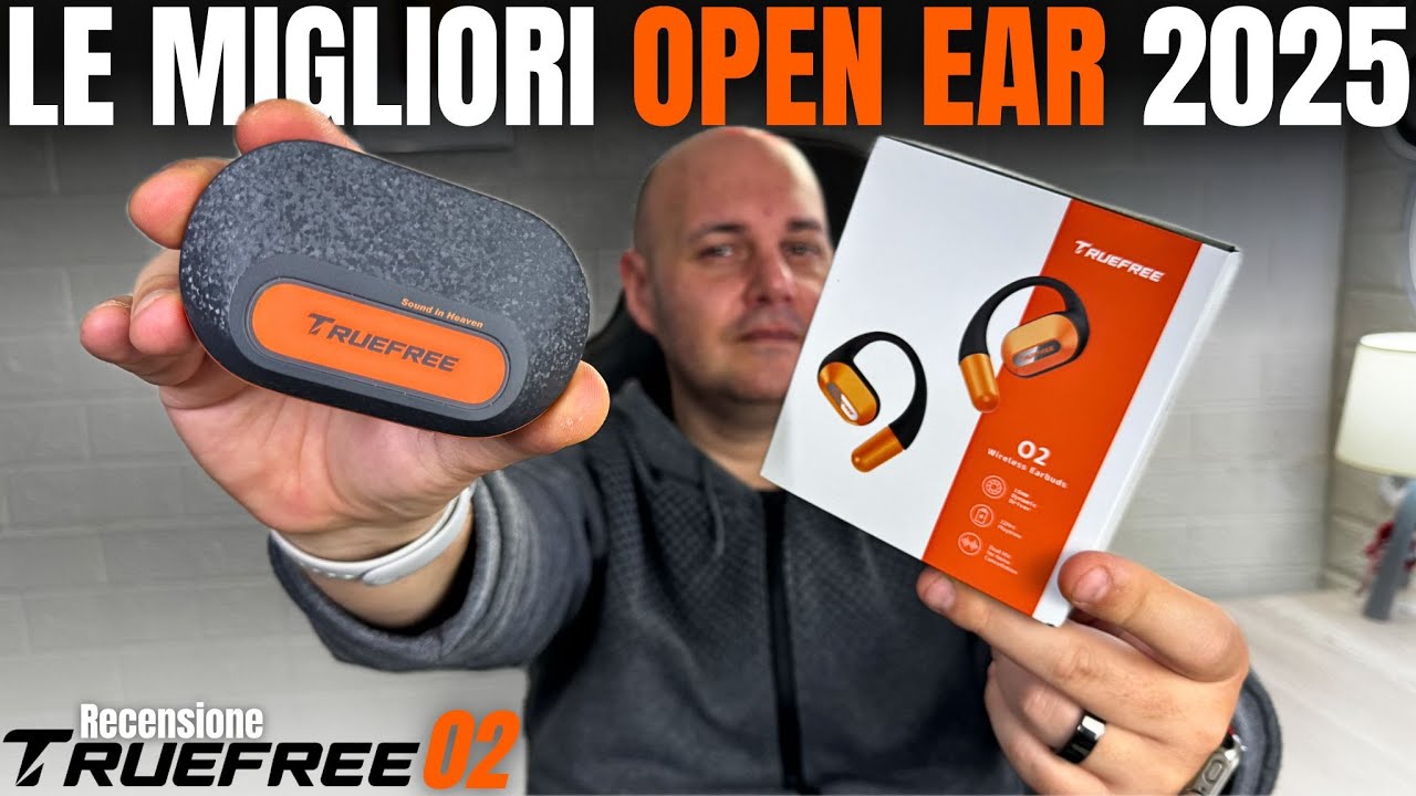 TRUEFREE 02 Recensione - LE MIGLIORI CUFFIE BLUETOOTH OPEN EAR DEL 2025! MULTIPOINT ENC DRIVER 15mm