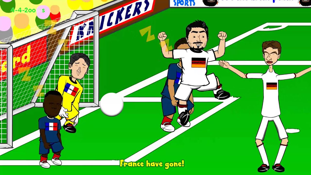 🇫🇷FRANCE vs GERMANY 0-1🇩🇪 HIGHLIGHTS by 442oons (4.7.14 World Cup Cartoon Hummels)
