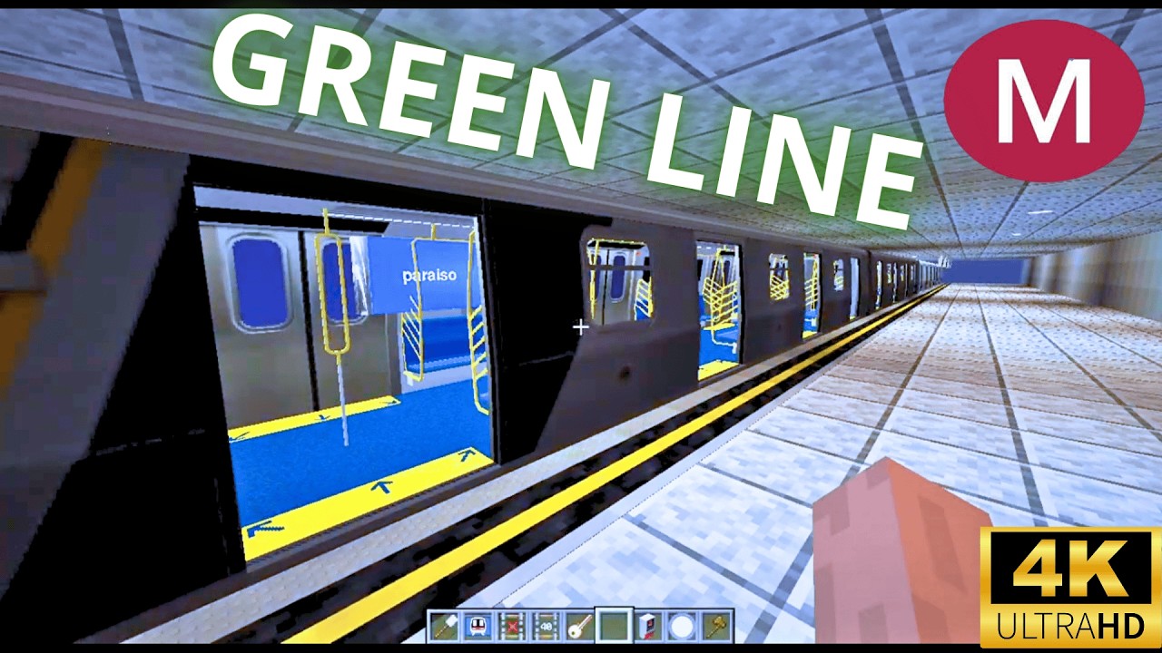 Cab Ride on My New GREEN LINE | Minecraft MTR Full Tour