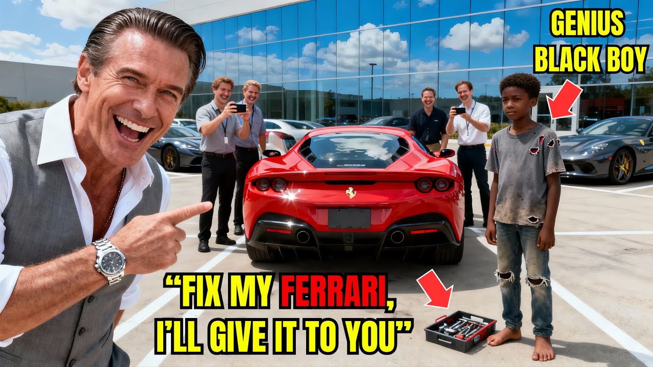 Millionaire Mocks Poor Boy: “Fix My Ferrari, It's Yours” — Goes Pale When He Does It in 30 Seconds