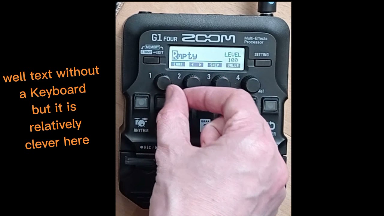 Zoom G1 four  creation of a new patch from scratch