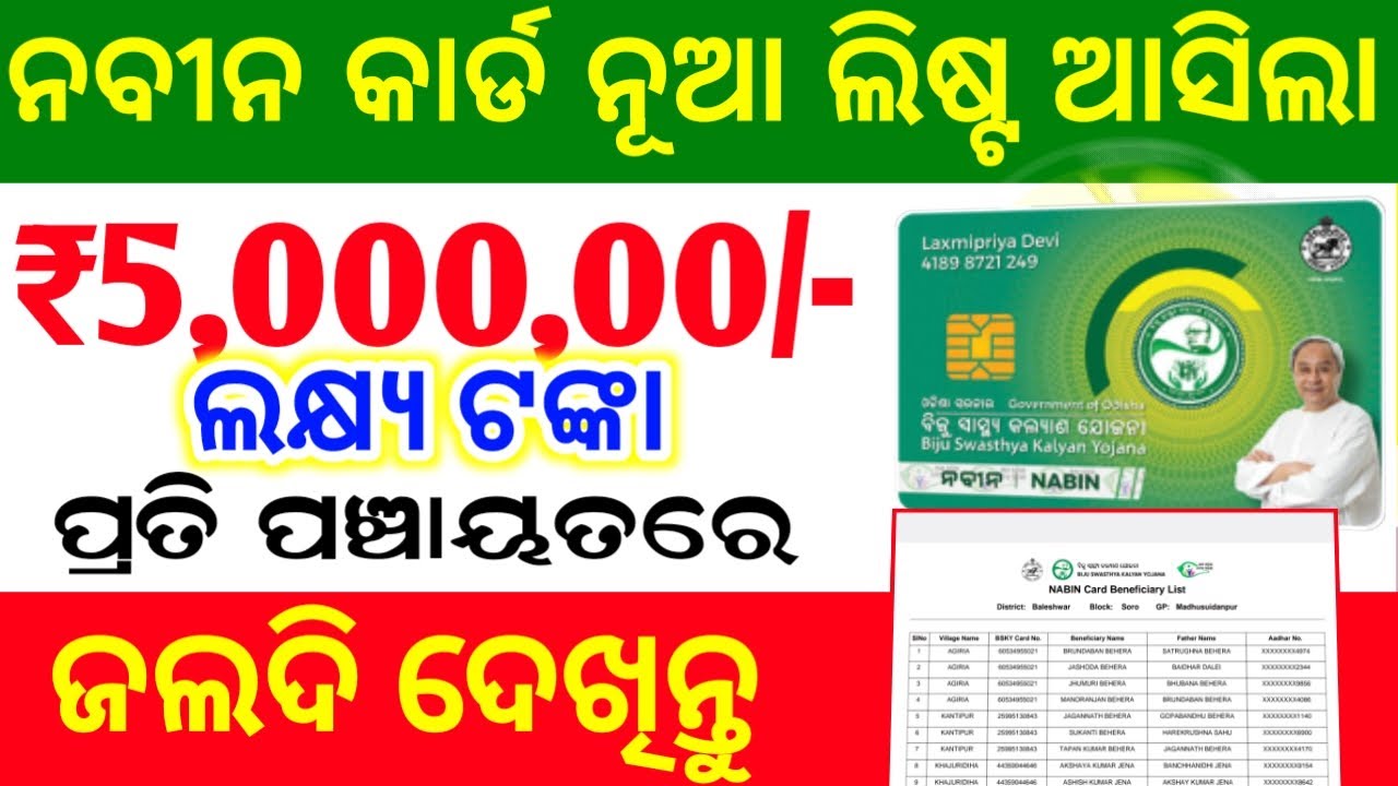 BSKY Nabin Card List 2024 || Nabin Card List 2024 || BSKY Nabin Card Beneficiary List 2024