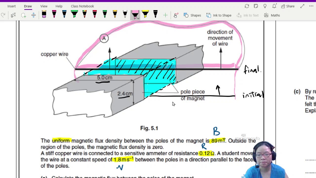20.6a Ex1 ON10 P43 Q5 Straight Conductor in uniform B-field | A2 EM Induction | CAIE A Level Physics