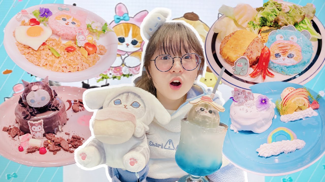 【留學生Vlog】超萌最強聯名! 三麗鷗 x 貓福珊迪限定咖啡店 日本人氣急上升萌貓/mofusand × Sanrio characters cafe期間限定オープン！[NyoNyoTV妞妞TV]