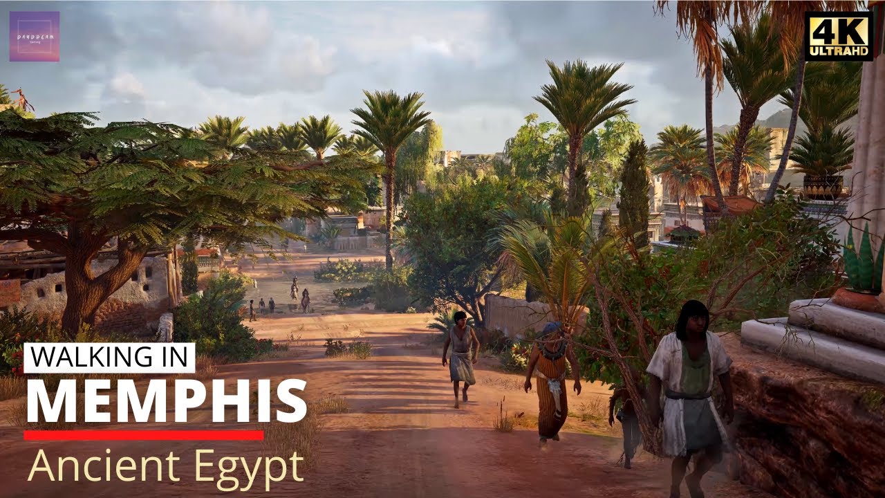 Walking in Ancient Egypt - Main Street of Memphis [ Assassin's Creed: Origins - 4K Max Graphics ]