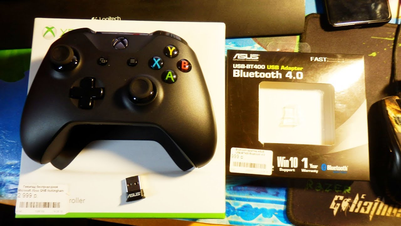 Геймпад Xbox One и Bluetooth адаптер ASUS USB BT400