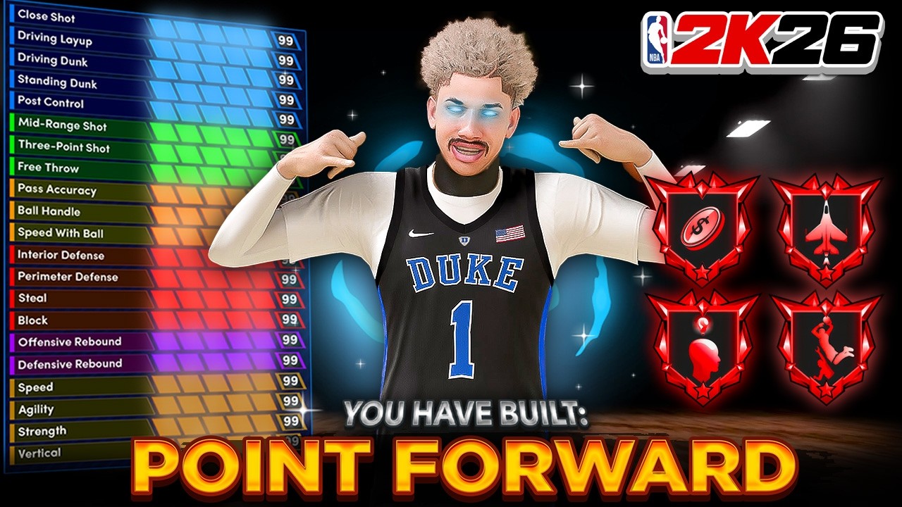 Мой разыгрывающий форвард ростом 203 см — полубог в NBA2K26.