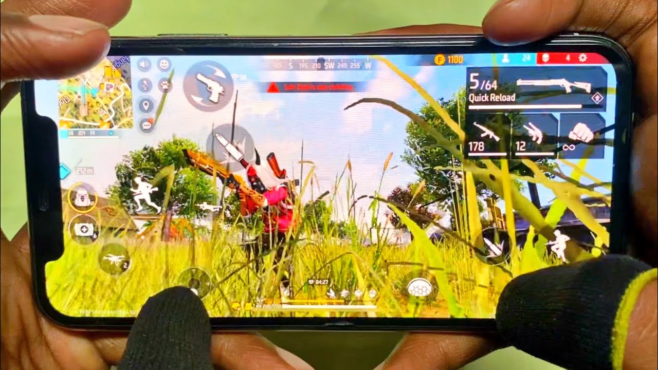 iPhone X Free Fire test Handcam