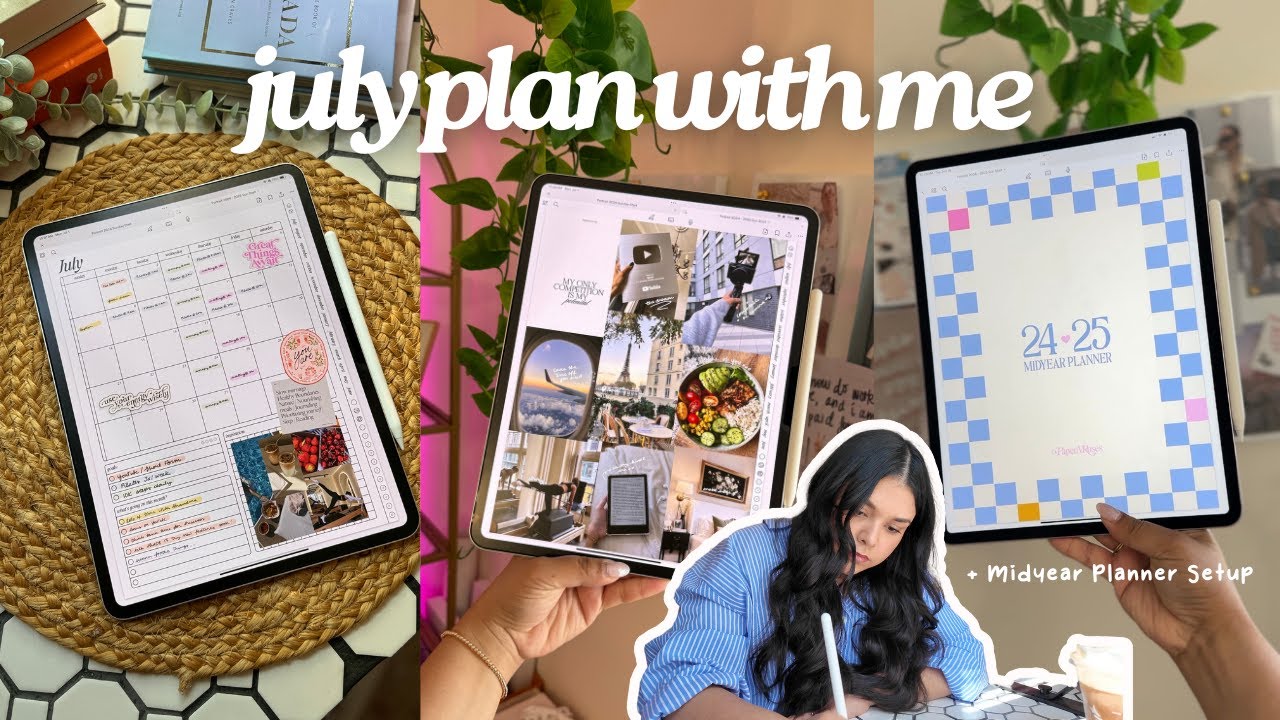 👩🏻‍💻 Digital Planner Setup & July PWM 📝✨ vision boards, goal setting, and how to make a shortcut