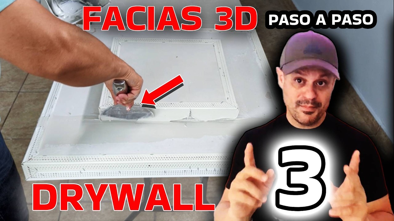 Cómo INSTALAR TAPE en FACIA 3D, MASILLAR y DAR ACABADO FINAL | Parte 3 en DRYWALL